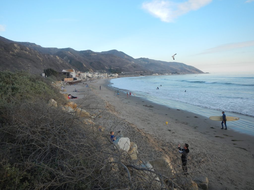 Surfers and beach-goers enjoy Mondos Beach directly downstream of the study watersheds.